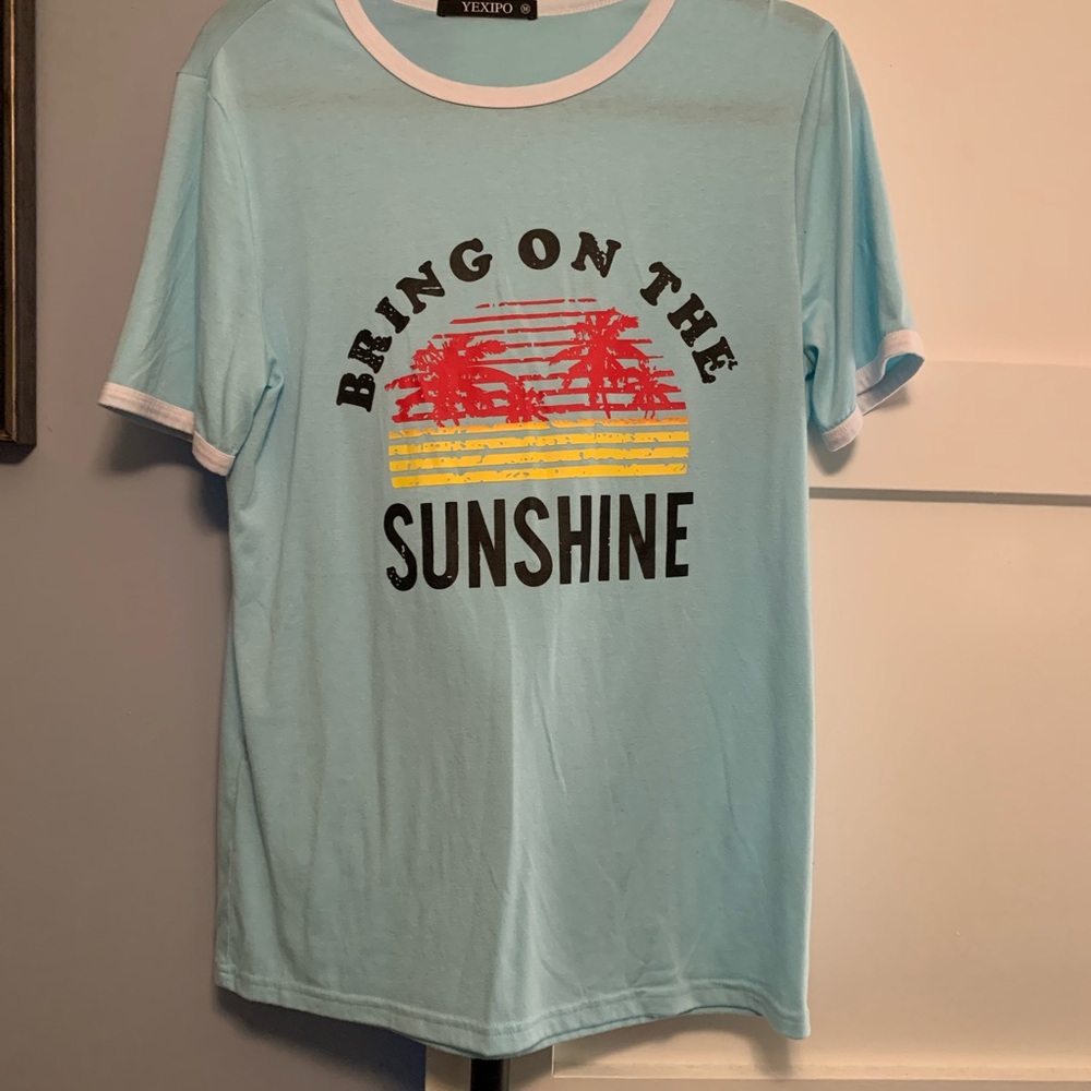 XOXO Light Blue Sunshine Graphic Tee